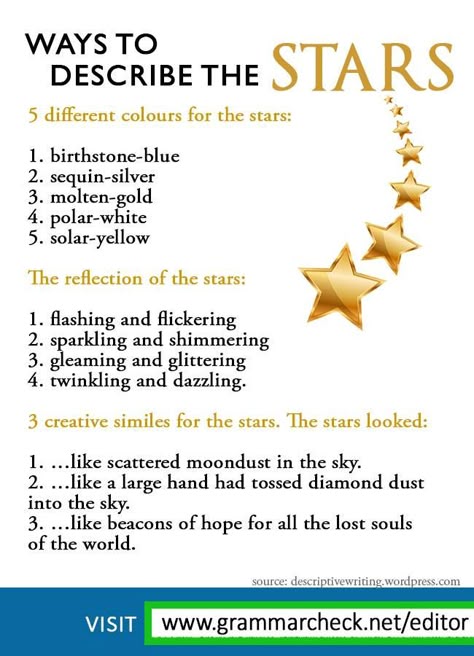 Similes to Describe Stars